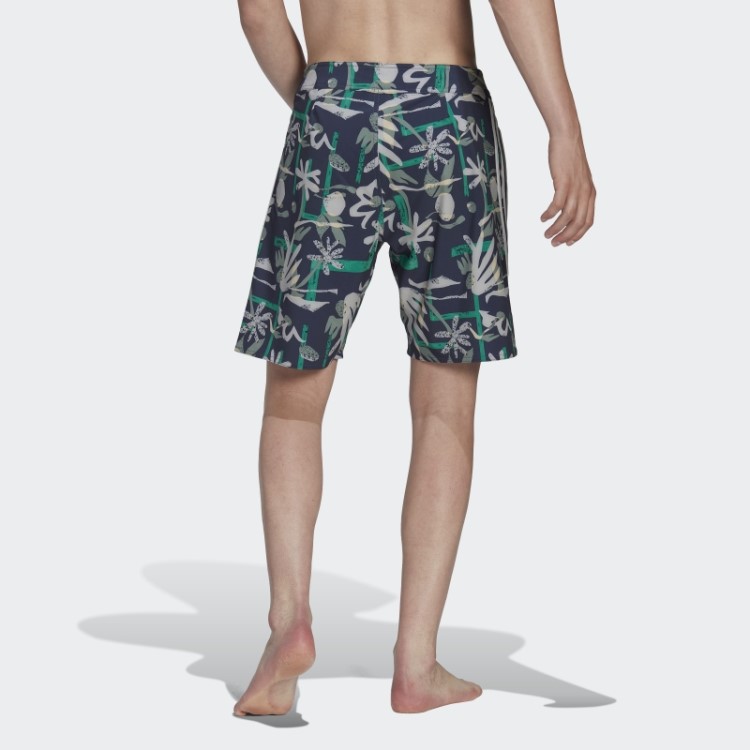Bermuda Tecnológica De Praia Floral Sazonal Adidas Azul Marinho