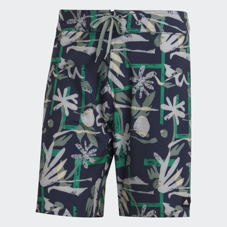 Bermuda Tecnológica De Praia Floral Sazonal Adidas Azul Marinho
