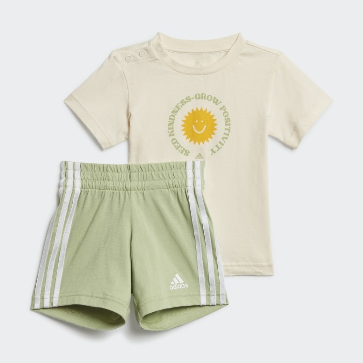Adidas Grow Positivity Conjunto De Algodão Orgânico Branco