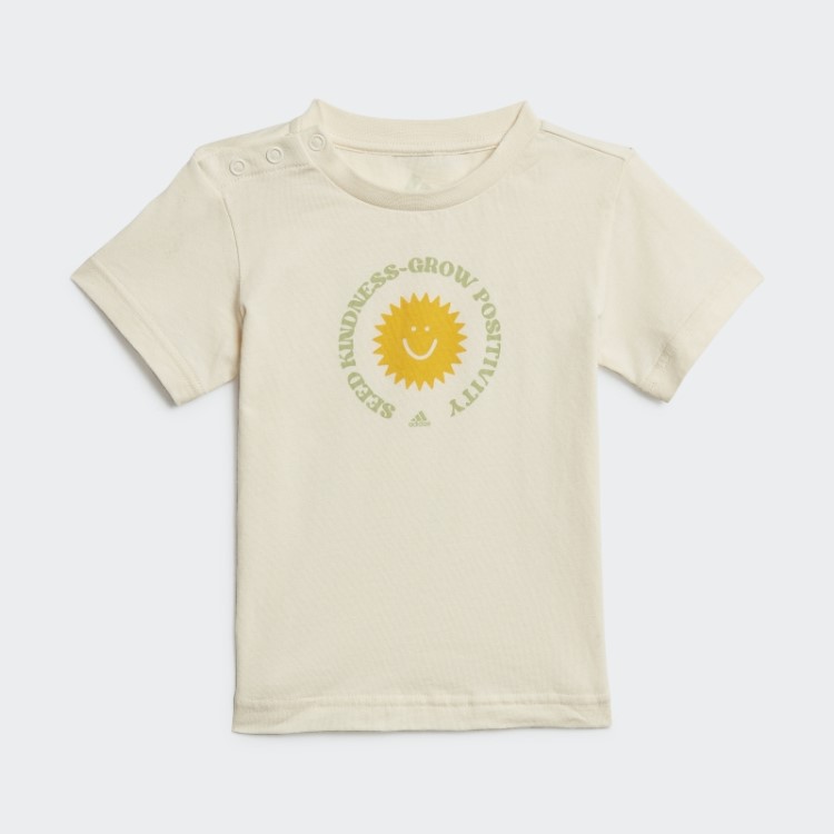 Adidas Grow Positivity Conjunto De Algodão Orgânico Branco