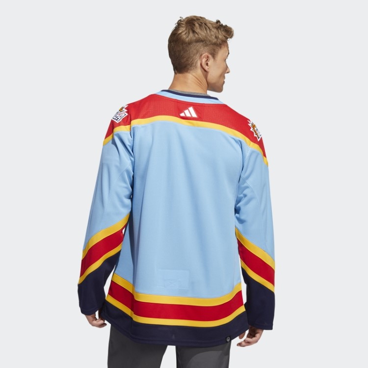 Panthers Autêntica Camisa Reversa Com Marca De Palavra Adidas Sky Blue 10
