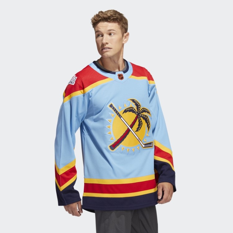 Panthers Autêntica Camisa Reversa Com Marca De Palavra Adidas Sky Blue 10