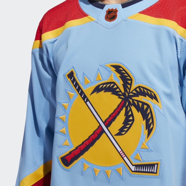 Panthers Autêntica Camisa Reversa Com Marca De Palavra Adidas Sky Blue 10