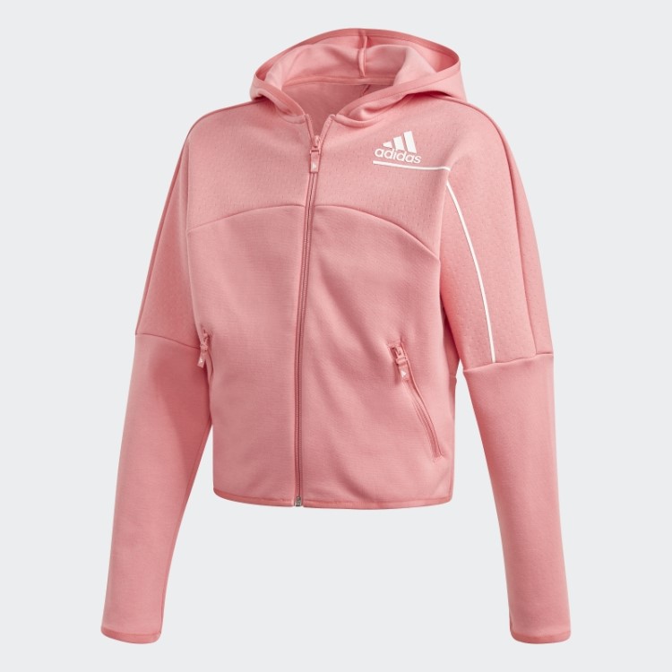 Rosa Nebuloso Adidas Z.n.e. Moletom Solto Com Zíper Completo Quente