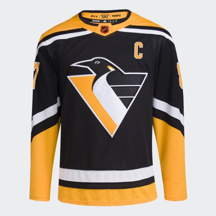Camisa Adidas Black Penguins Crosby Autentic Reverse Reverse Wordmark