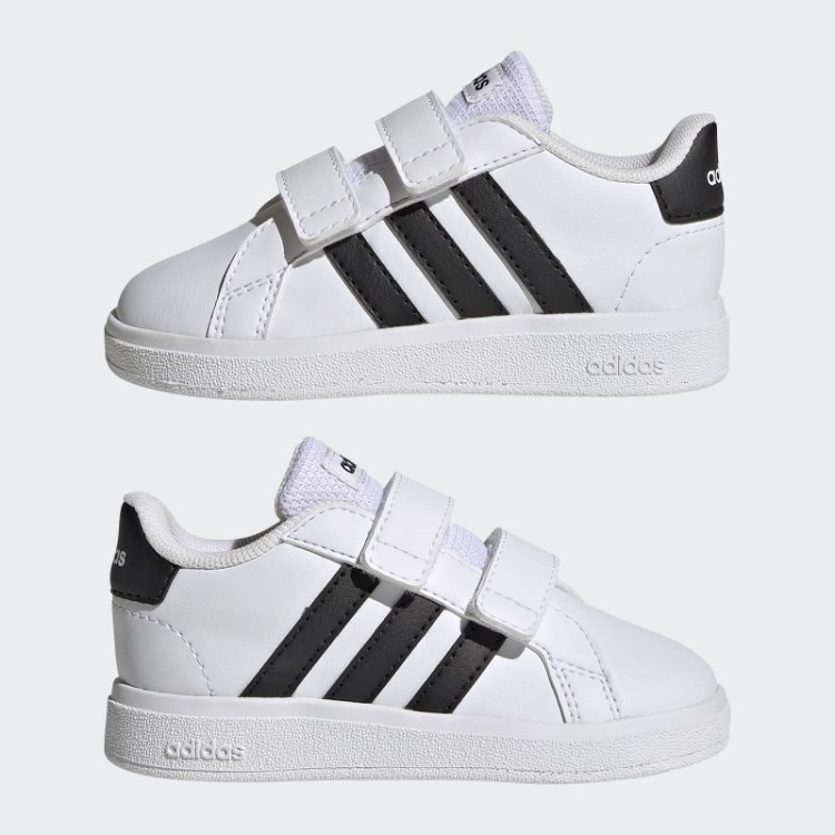 Sapatos Brancos Adidas Grand Court Estilo De Vida Hook And Loop