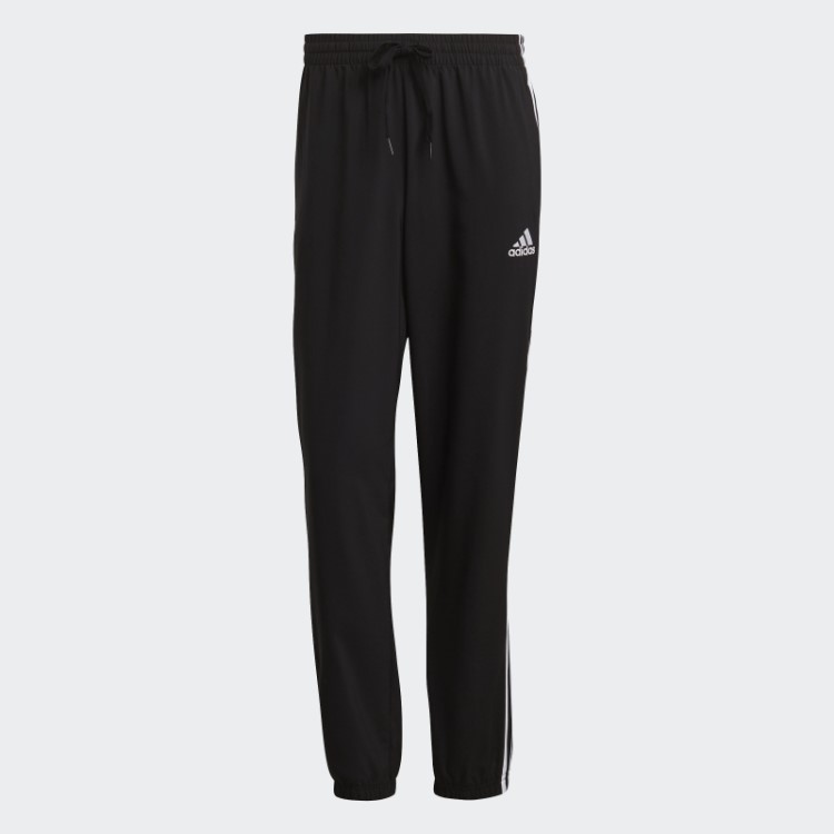 Calça Aeroready Essentials Com Punho Elástico E As Três Listras Adidas Preta