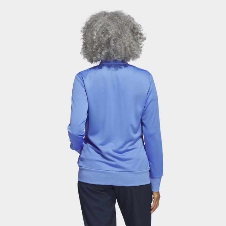 Jaqueta Texturizada Com Zíper Completo Azul Adidas