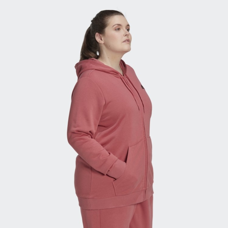 Moletom Com Capuz E Zíper Completo Com Logotipo Essencial (tamanho Grande) Vermelho Adidas