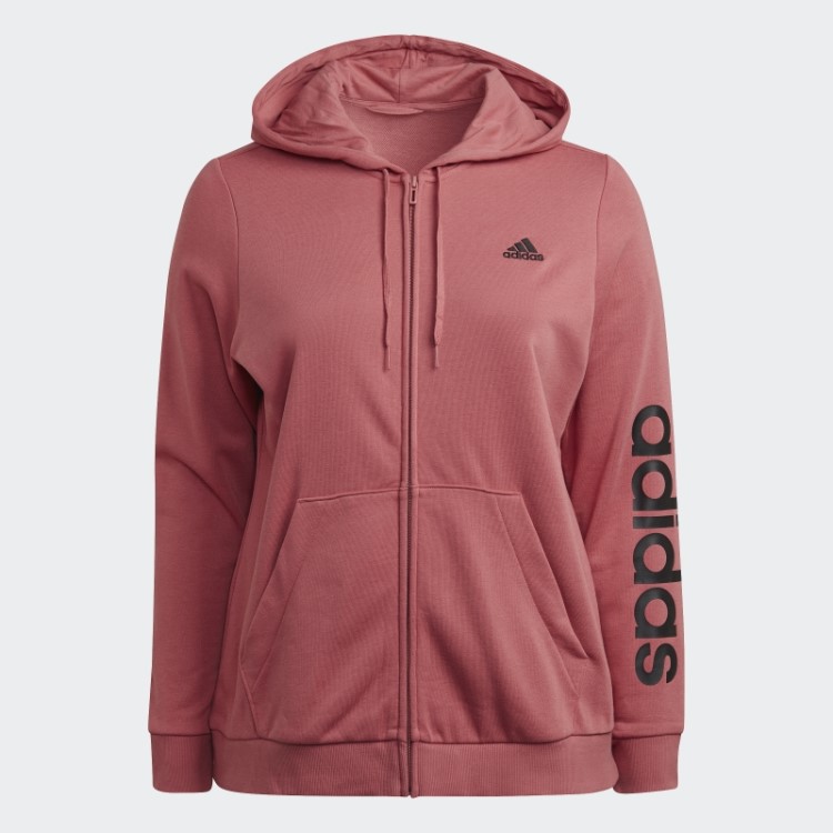 Moletom Com Capuz E Zíper Completo Com Logotipo Essencial (tamanho Grande) Vermelho Adidas