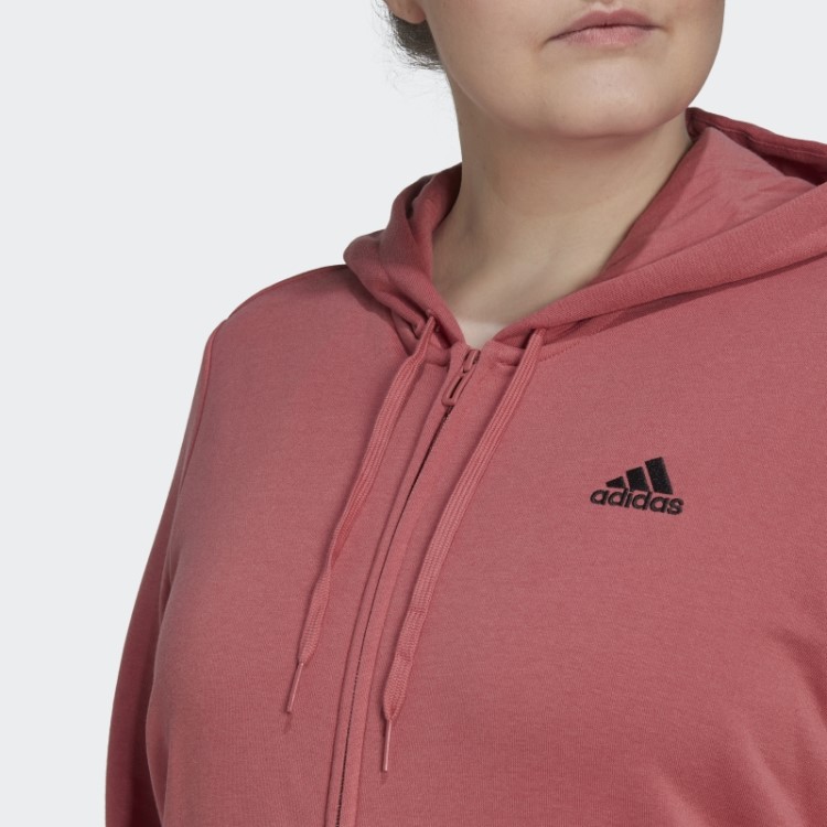 Moletom Com Capuz E Zíper Completo Com Logotipo Essencial (tamanho Grande) Vermelho Adidas