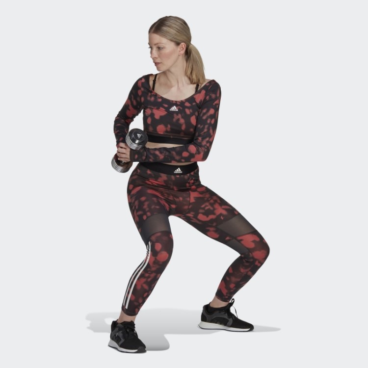 Leggings Adidas Vermelho 7/8 Com Estampa Hyperglam