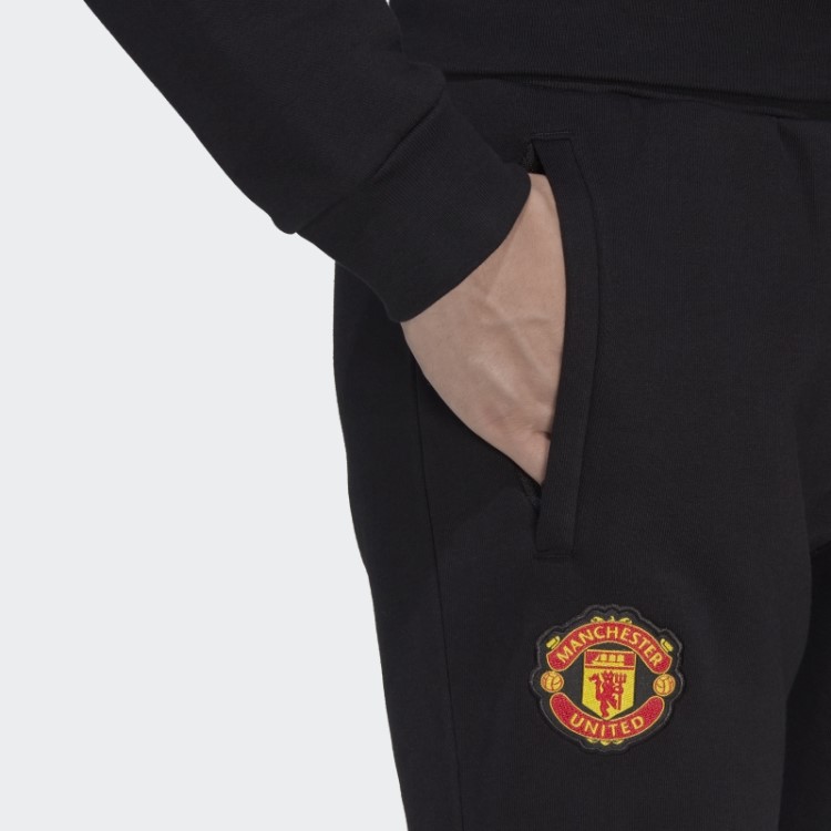 Calça Esportiva Preta Manchester United Essentials Trefoil Adidas