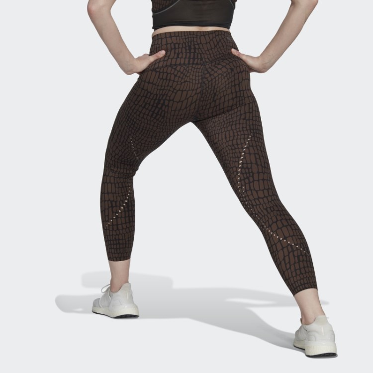 Leggings 7/8 De Treino Adidas Brown Tlrd Hiit Croco Luxe