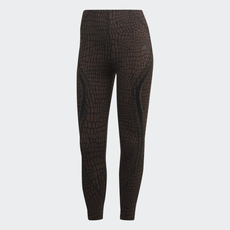 Leggings 7/8 De Treino Adidas Brown Tlrd Hiit Croco Luxe