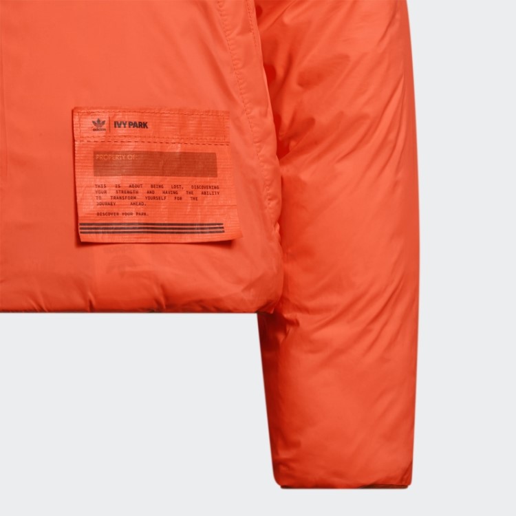 Jaqueta Puffer De Nylon Leve Adidas Laranja Focus