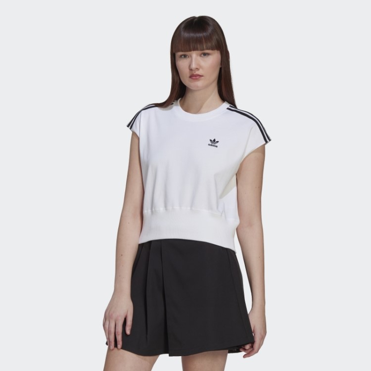 Camiseta Branca Adidas Adicolor Classics Com Cintura Marcada