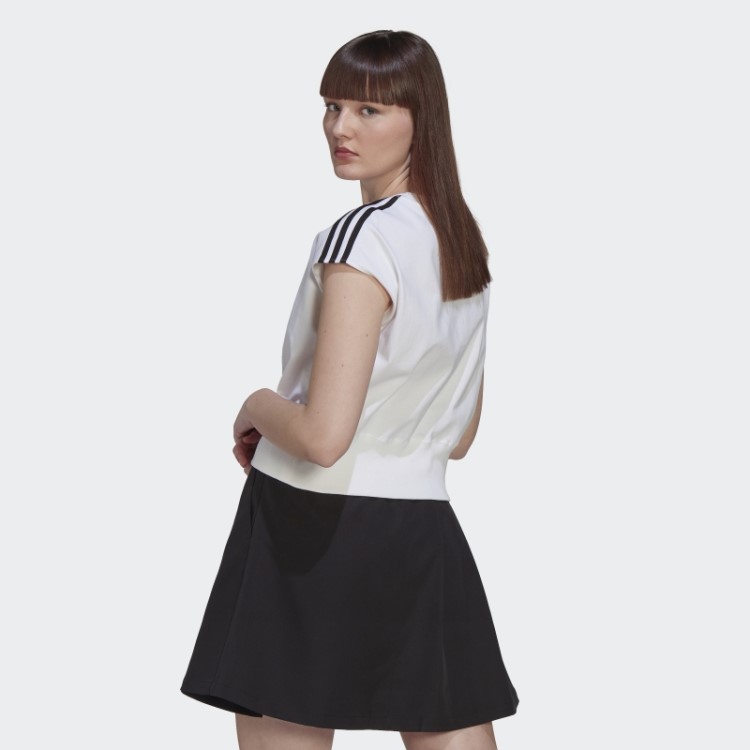 Camiseta Branca Adidas Adicolor Classics Com Cintura Marcada