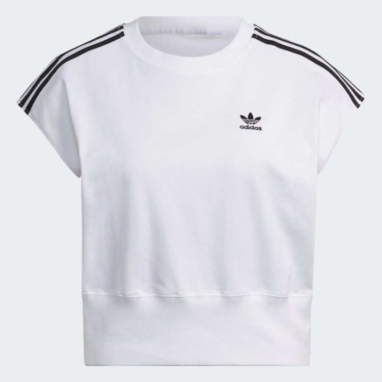 Camiseta Branca Adidas Adicolor Classics Com Cintura Marcada