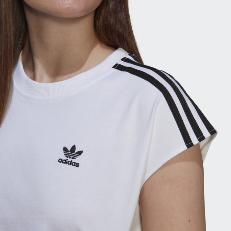 Camiseta Branca Adidas Adicolor Classics Com Cintura Marcada