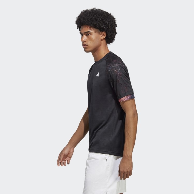 Camiseta Preta Adidas Melbourne Ergo Tennis Heat.rdy Raglan