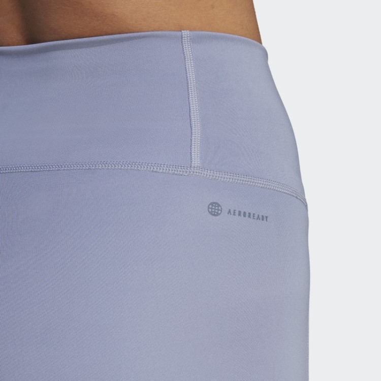 Legging Adidas Optime Stash Pocket Cintura Alta 7/8 Prata Violeta