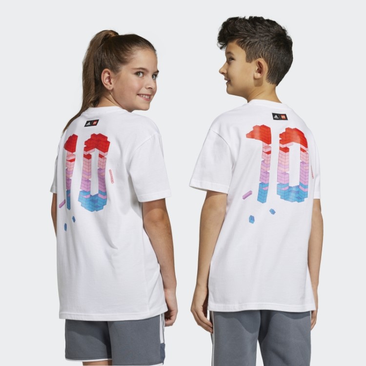 Adidas X Lego Soccer Número 10 Camiseta Estampada Branca Quente