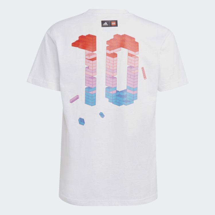 Adidas X Lego Soccer Número 10 Camiseta Estampada Branca Quente