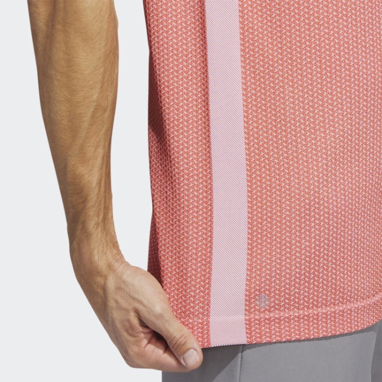 Adidas Ultimate365 Tour Texturizado Camisa Polo De Golfe Primeknit Vermelha