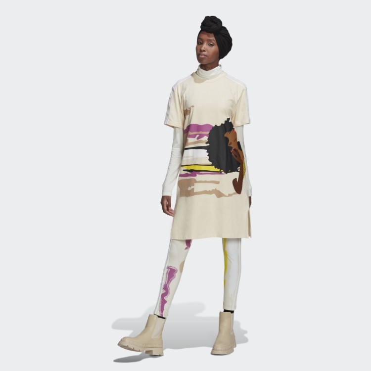 Vestido Ecru Matt Adidas Thebe Magugu