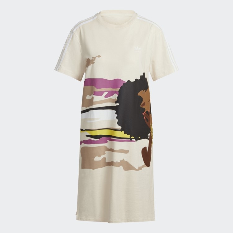 Vestido Ecru Matt Adidas Thebe Magugu