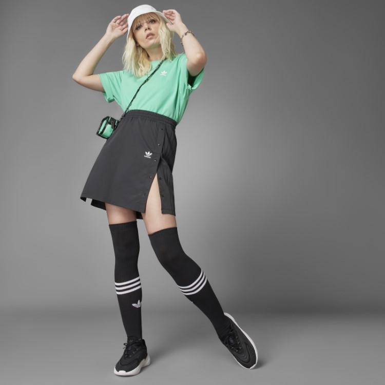 Saia Sempre Original Com Botão De Pressão Adidas Preta
