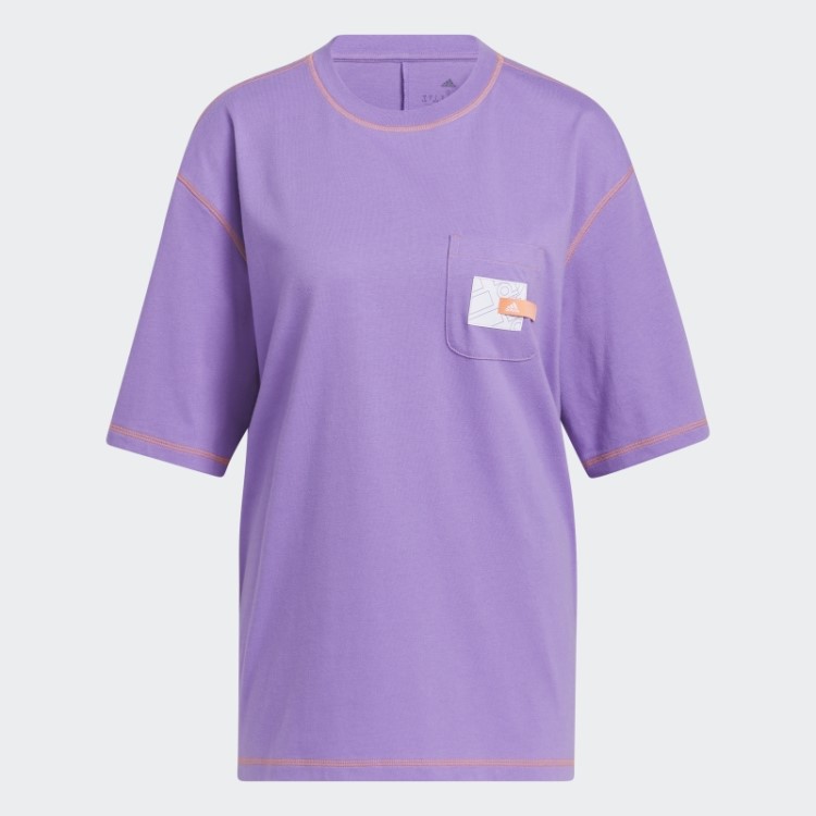 Camiseta Com Bolso Para Namorado Com Declaração Esportiva Violeta Adidas