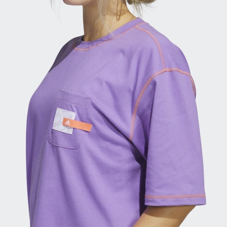 Camiseta Com Bolso Para Namorado Com Declaração Esportiva Violeta Adidas