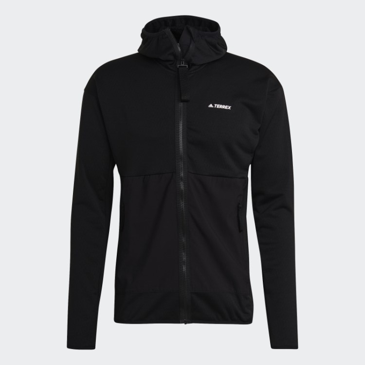 Jaqueta De Caminhada Com Capuz Leve Adidas Terrex Tech Flooce Preta