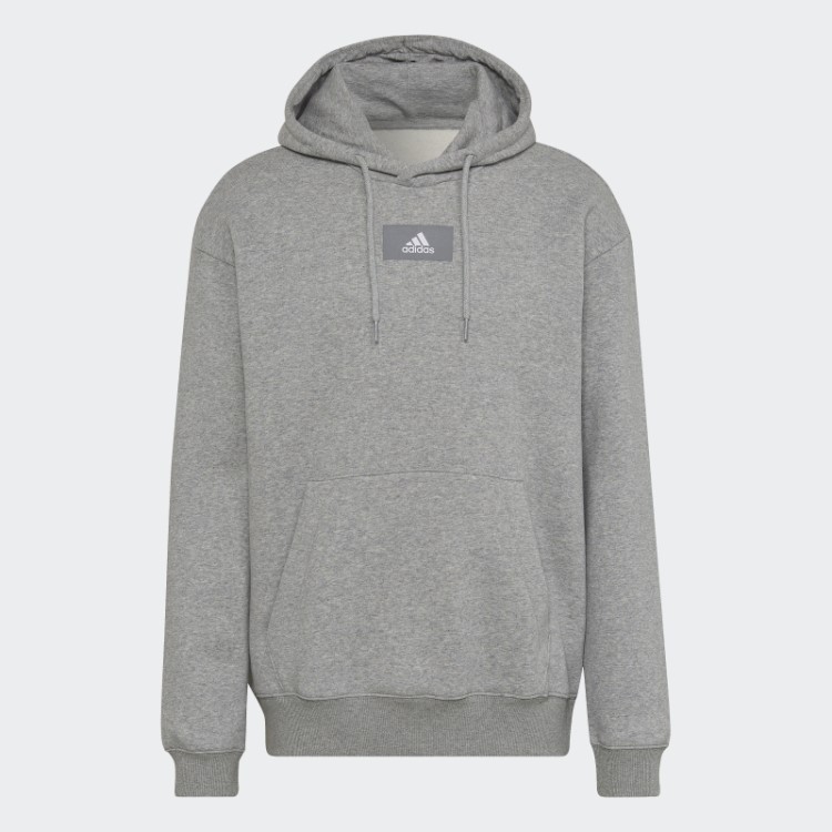 Essentials FeelVivid Moletom De Lã De Algodão Ombros Caídos Cinza Médio Adidas
