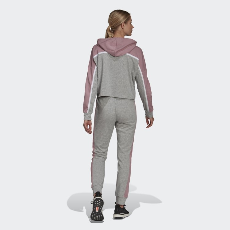 Adidas Sportswear Cinza Médio Agasalho Sutil Bloco Moda