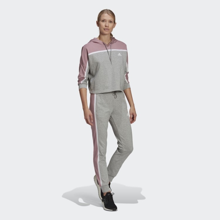 Adidas Sportswear Cinza Médio Agasalho Sutil Bloco Moda