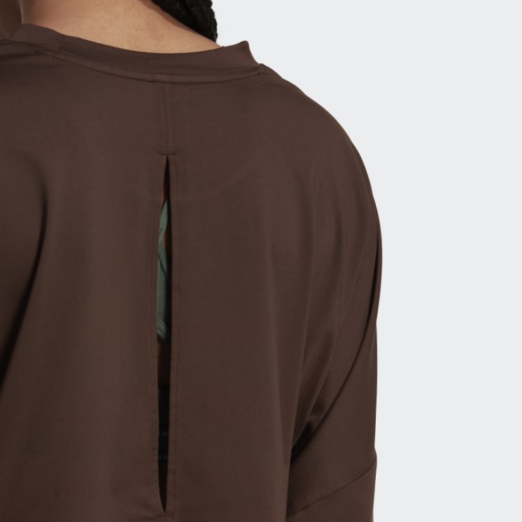 Adidas Moletom Oversized Leve Marrom Hyperglam Cut 3 Listras