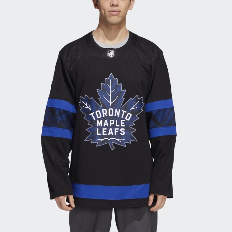 Preto Adidas Autêntico Reversível Toronto Maple Leafs X Draw House Camisa Alternativa Quente
