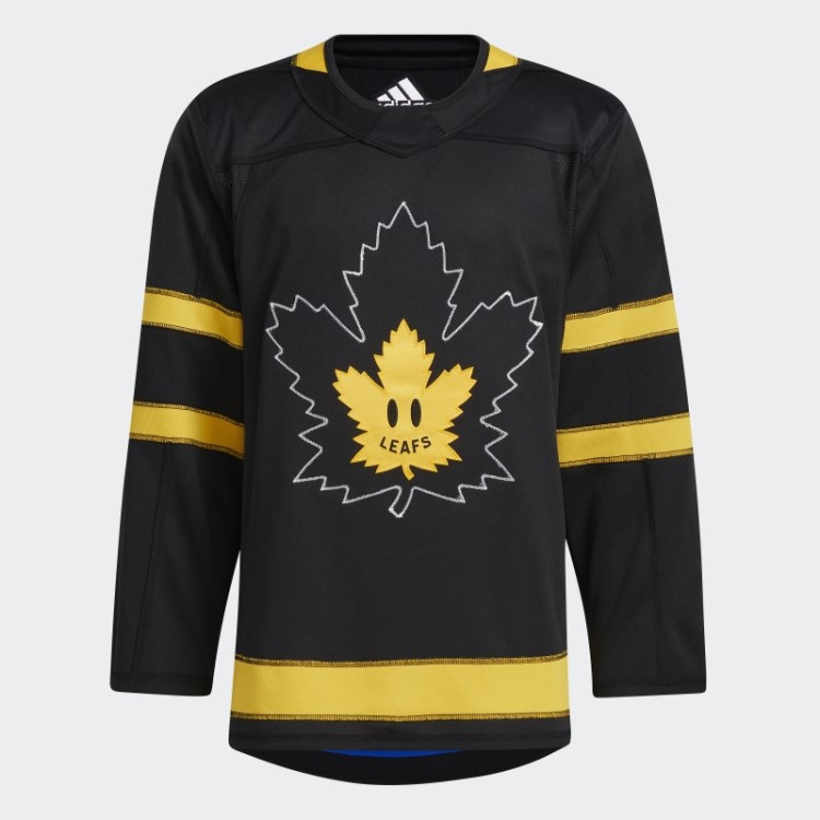 Preto Adidas Autêntico Reversível Toronto Maple Leafs X Draw House Camisa Alternativa Quente