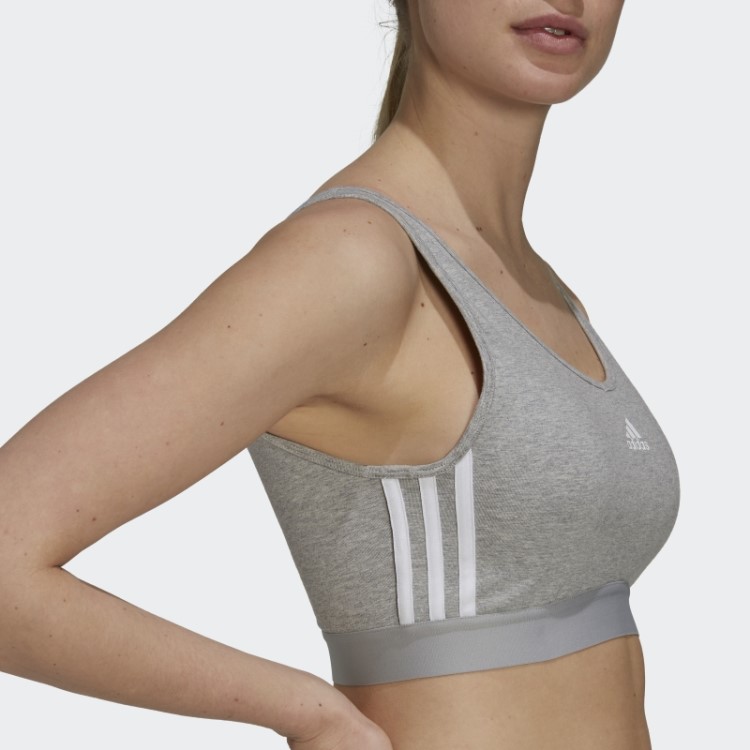 Adidas Essentials 3 Listras Cropped Top Branco Fashion