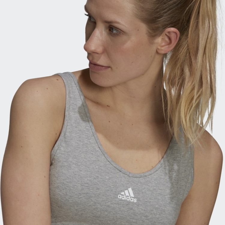 Adidas Essentials Cropped Com As Três Listras Branco