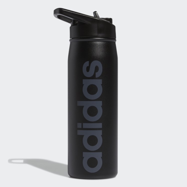 Garrafa De Metal Palha De Aço 600 Ml Adidas Preto