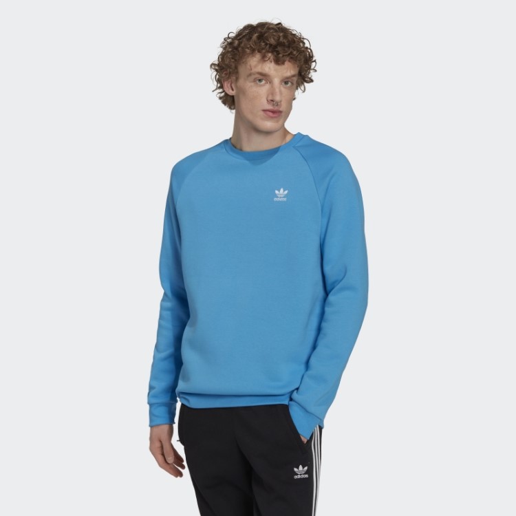 Moletom Gola Careca Adidas Blue Adicolor Essentials Trefoil