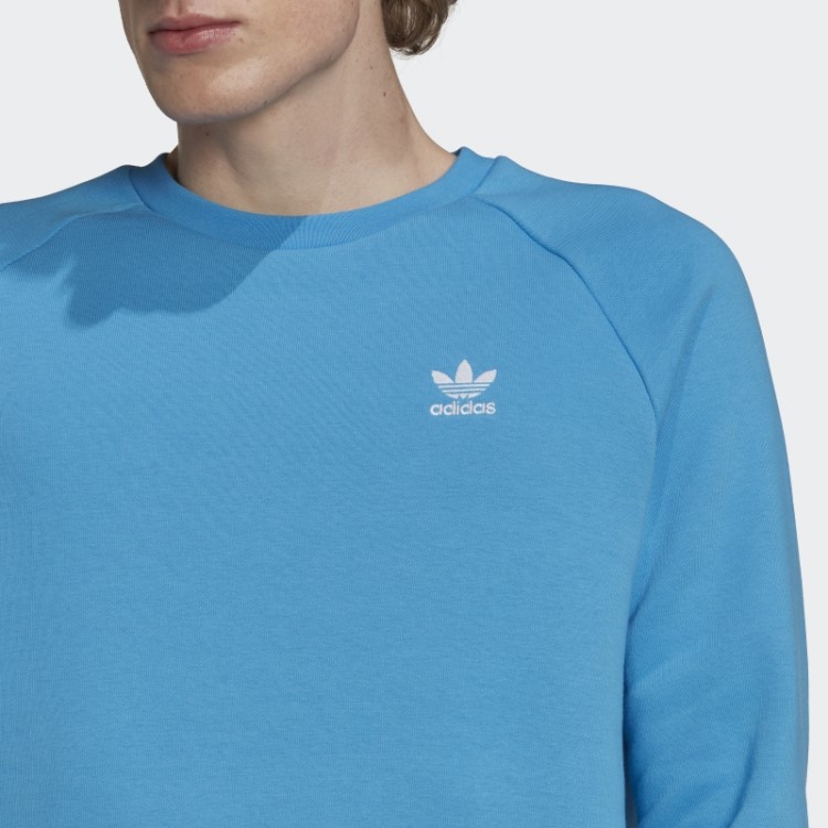 Moletom Gola Careca Adidas Blue Adicolor Essentials Trefoil