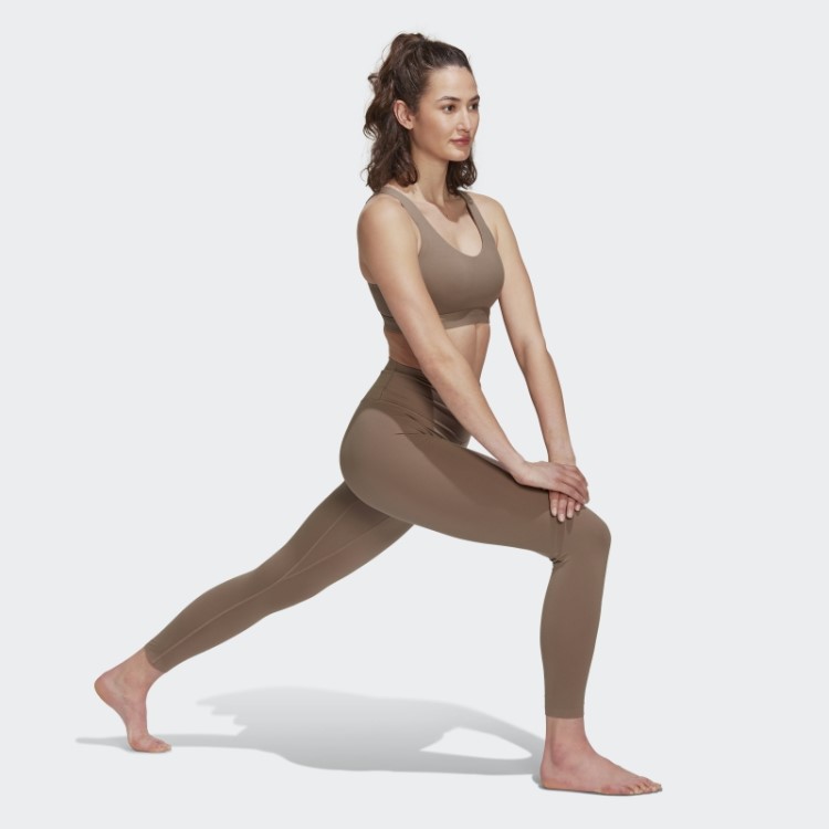 Legging Adidas Yoga Luxe Studio 7/8 Marrom Giz