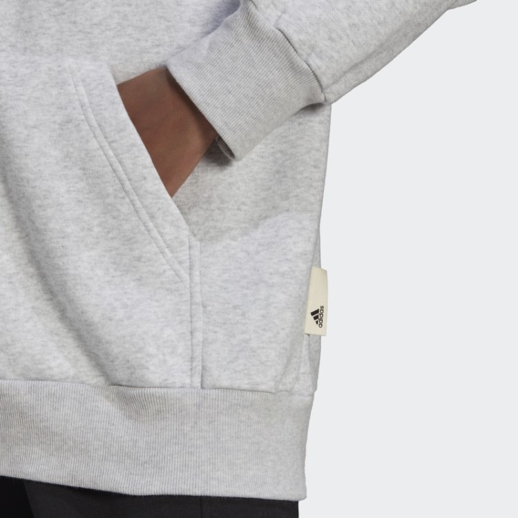 Adidas Moletom Cinza Claro Urze Studio Lounge Fleece Com Zíper