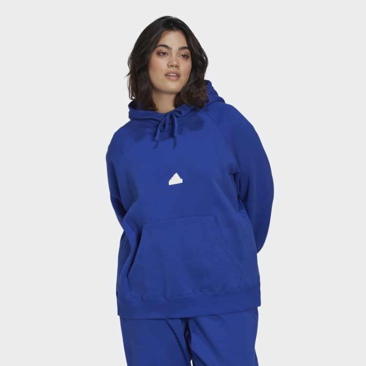 Moletom Com Capuz Oversized Adidas Azul (tamanho Grande)