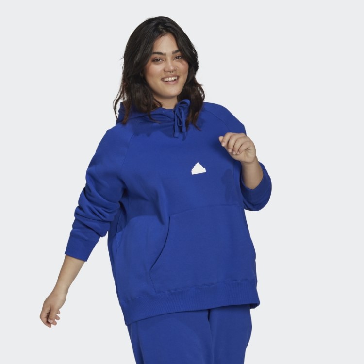 Moletom Com Capuz Oversized Adidas Azul (tamanho Grande)